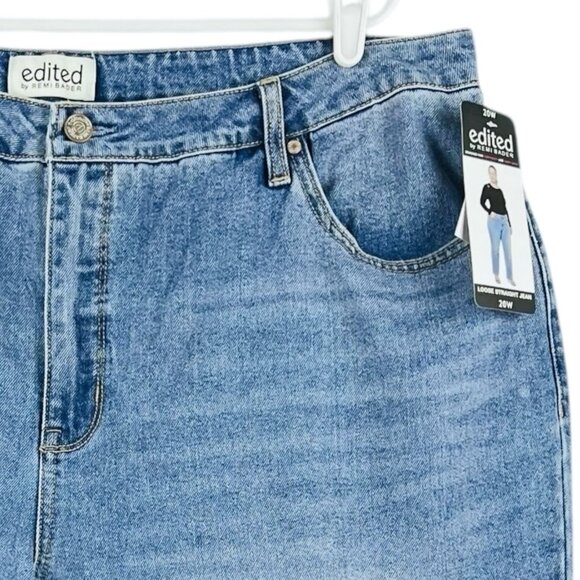 Edited by Remi Bader Women's Denim Jeans Plus Sz 20W Loose Fit Straight Leg NWT - Picture 9 of 12